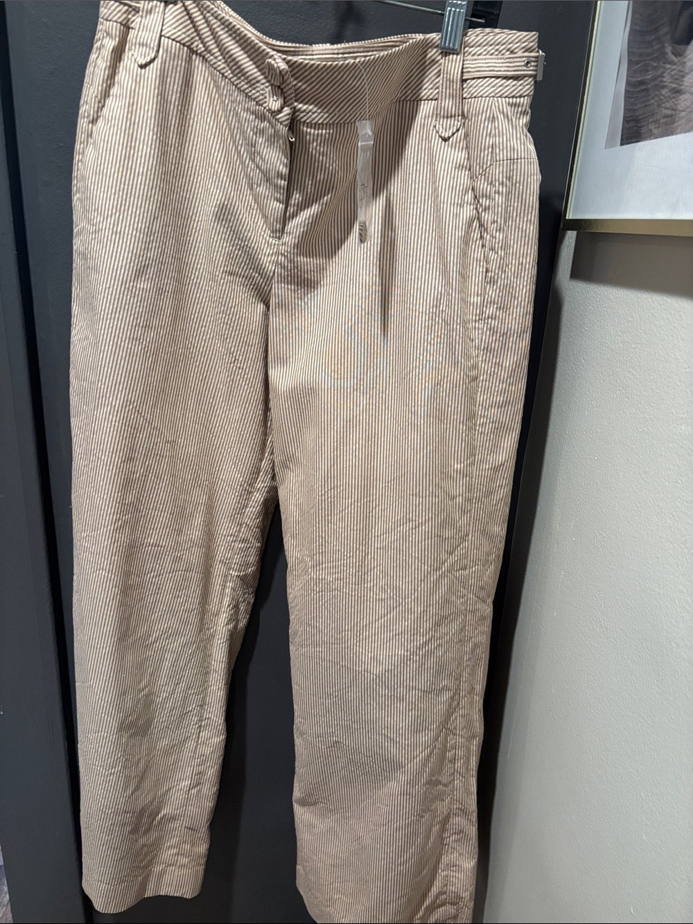 LOFT Beige Pinstripe Chinos